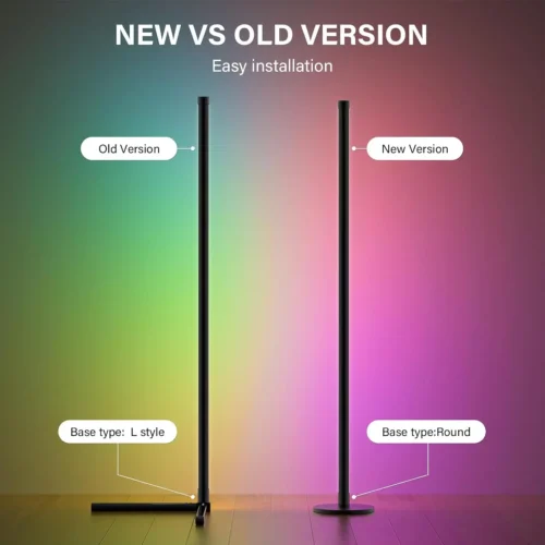 Smart Vloerlamp LED Wifi - Full Color LED - Alexa, Google, App, geluid & Afstandsbediening - 160 cm hoog - Zwart - Afbeelding 4