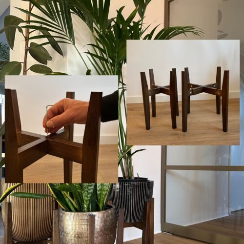 Bamboo plantenstandaard / plantenpot verhoger - verstelbaar in hoogte en diameter - Afbeelding 6