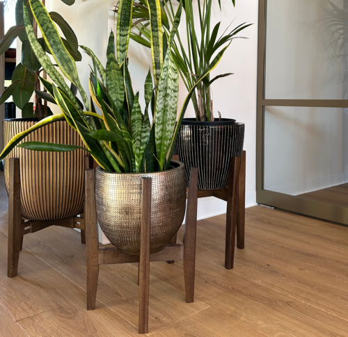 Bamboo plantenstandaard / plantenpot verhoger - verstelbaar in hoogte en diameter - Afbeelding 7
