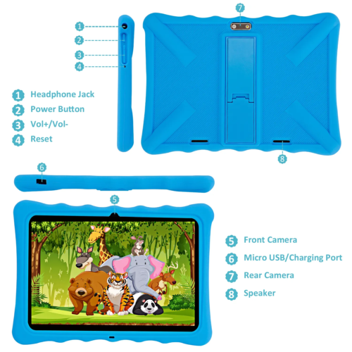 Kindertablet 10 inch PRO - 3+4 GB RAM - 64+64 GB Opslag - Nieuwste A523 8-Core 1.8GHz processor - Afbeelding 3